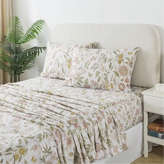 100% Cotton Bed Sheet Set - King - 4 Piece