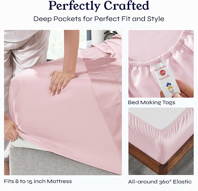 100% Cotton Bed Sheet Set - Twin XL - 3 Piece
