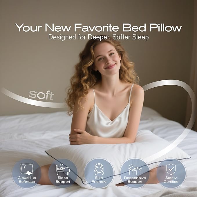 Down Alternative Cooling Bed Pillow - Queen - 2 Pack