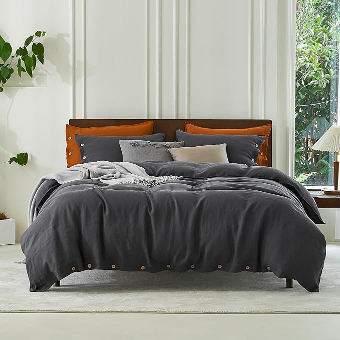 Linen Duvet Cover Set - California King - 104 x 98 in - 3 Piece