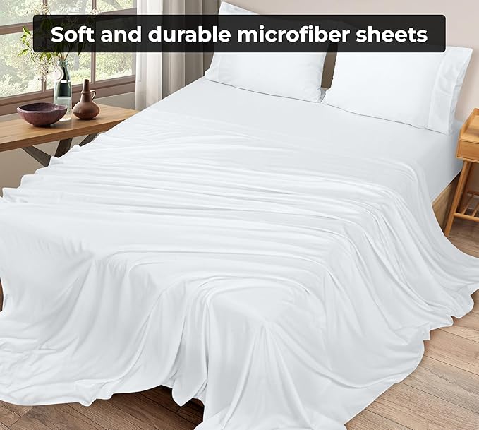 Microfiber Flat Sheet - Twin XL - 2 Pack