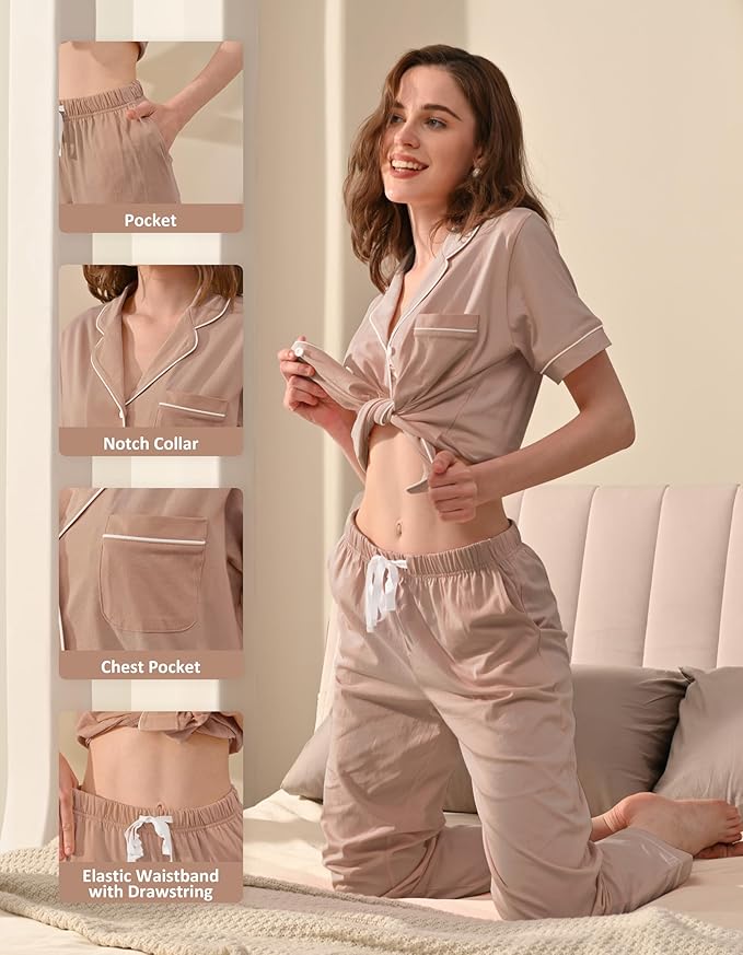 Women's 100% Cotton Pajama Set - 2 Piece