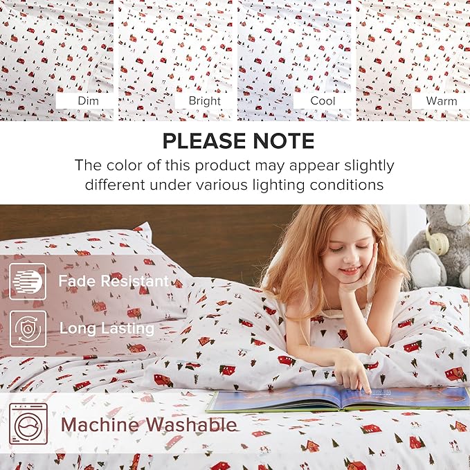 100% Cotton Bed Sheet Set - King - 4 Piece
