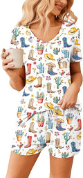 Women's Pajama Set - Short Sleeve - 2 Piece
