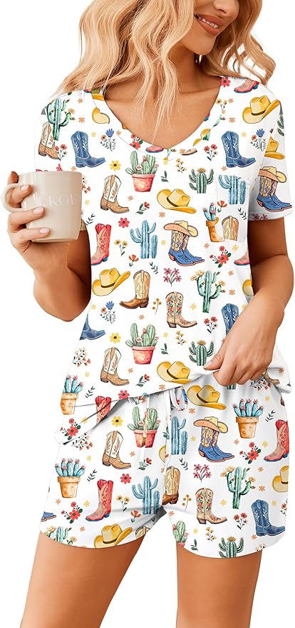 Women's Pajama Set - Short Sleeve - 2 Piece