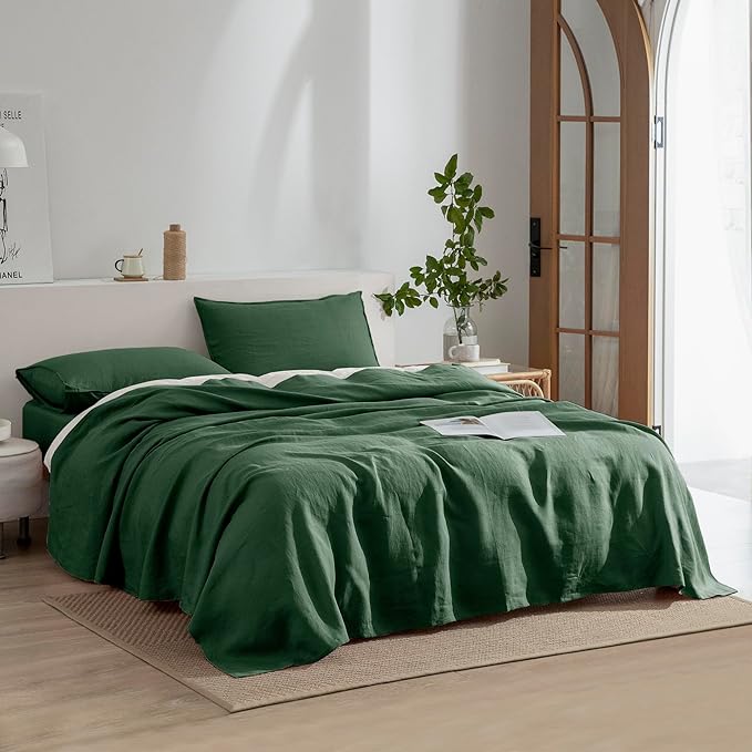 Linen Bed Sheet Set - Full - 4 Piece