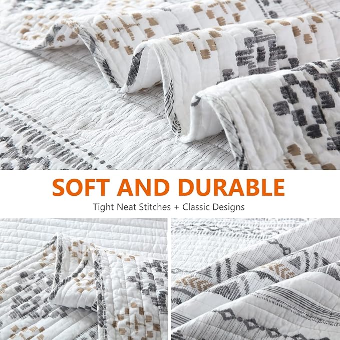 100% Cotton Quilt Set - King - 3 Piece