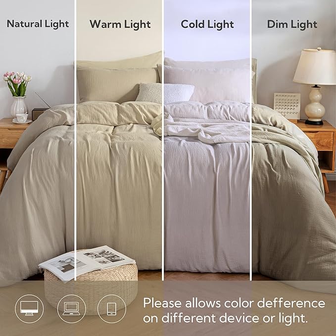 Linen Duvet Cover Set - California King - 3 Piece