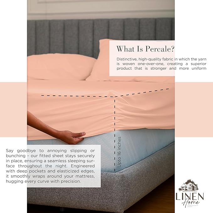 100% Cotton Bed Sheet Set - Twin - 3 Piece