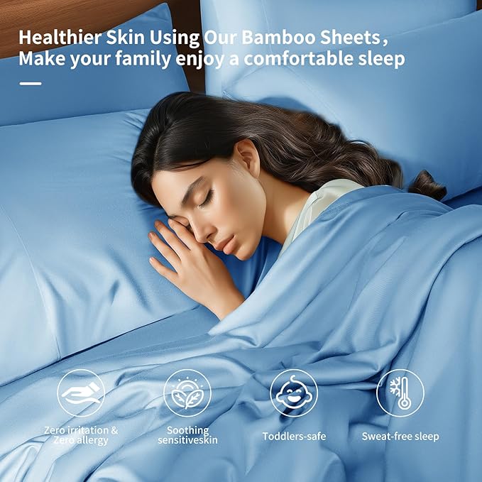 Bamboo Cooling Bed Sheet Set - California King - 6 Piece