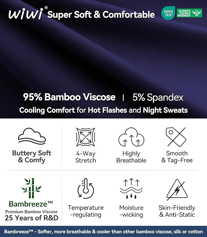 Women's Bamboo Cooling Pajama Set - Short Sleeve - 2 Piece