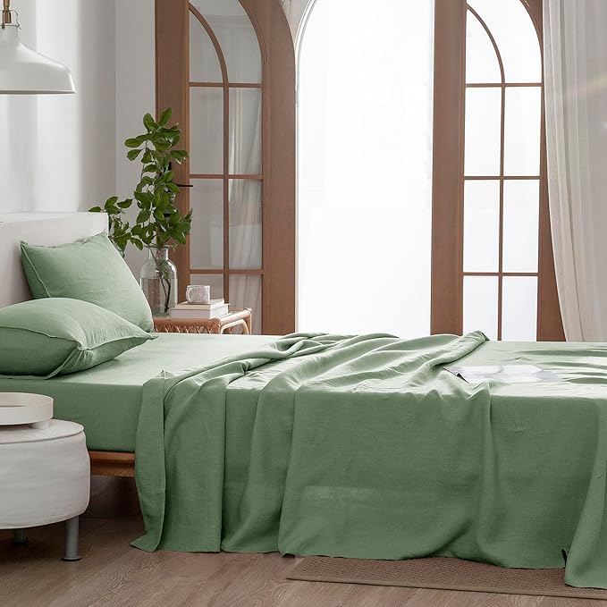 Linen Bed Sheet Set - Full - 4 Piece