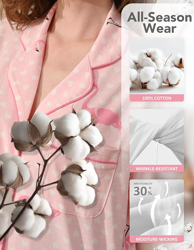 Women's 100% Cotton Pajama Set - 2 Piece