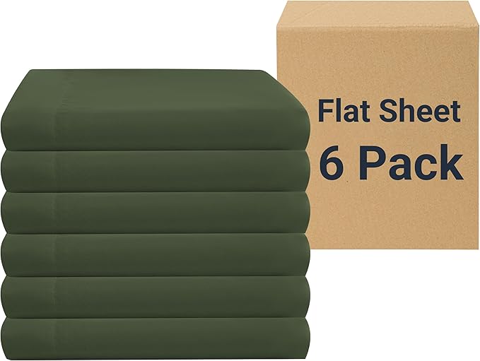 Microfiber Hypoallergenic Flat Sheet - 6 Pack
