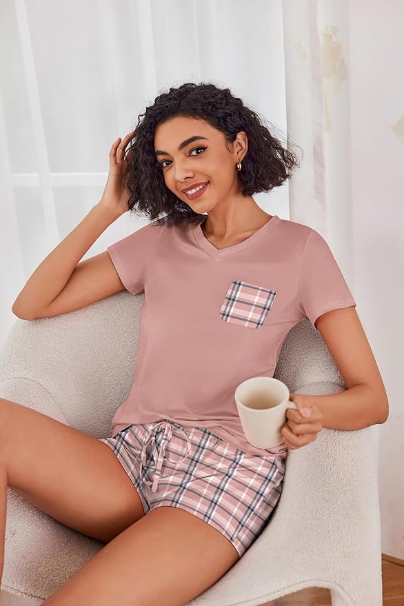 Women's Pajama Set - Short Sleeve - 2 Piece