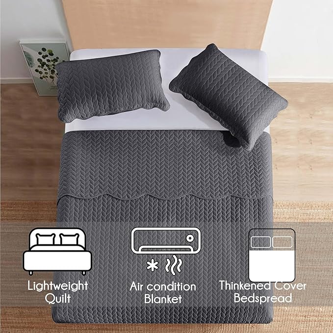 Microfiber Quilt Set - King - 3 Piece