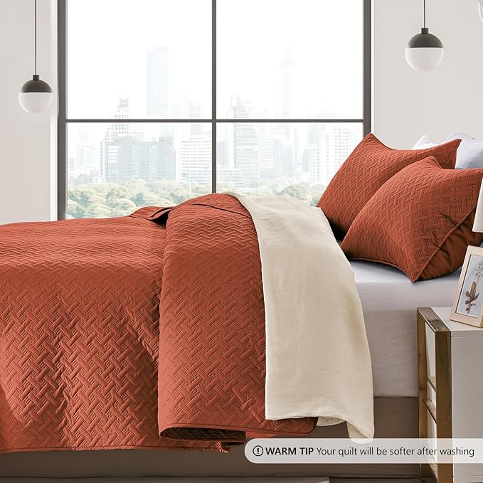 Microfiber Quilt Set - King - 3 Piece