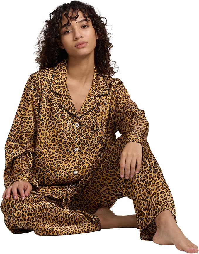 Satin Pajama Set - Long Sleeve - 2 Piece