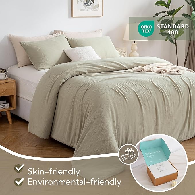 Linen Duvet Cover Set - California King - 3 Piece