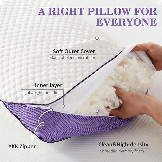 Memory Foam Cooling Bed Pillow - Full