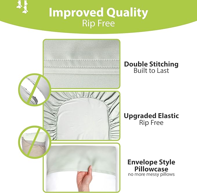 Bamboo Cooling Bed Sheet Set - King - 4 Piece
