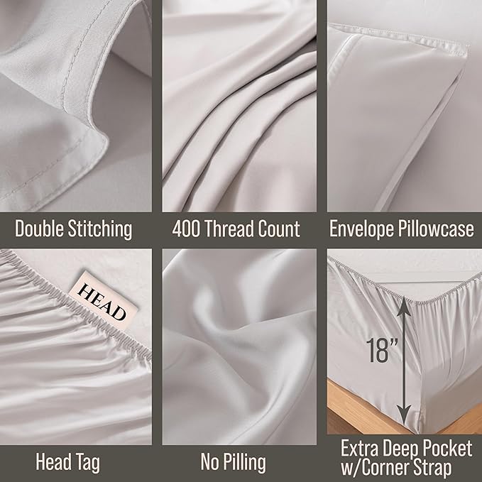 Bamboo Cooling Bed Sheet Set - Full - 18 in Deep Pocket