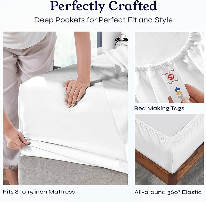 100% Cotton Bed Sheet Set - Twin - 3 Piece