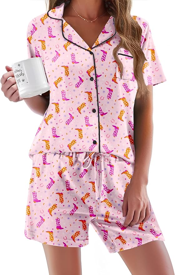 Women's Pajama Set - Short Sleeve - 2 Piece