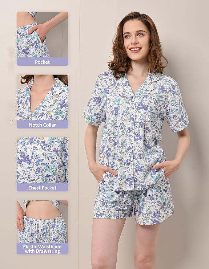 Women's 100% Cotton Pajama Set - 2 Piece