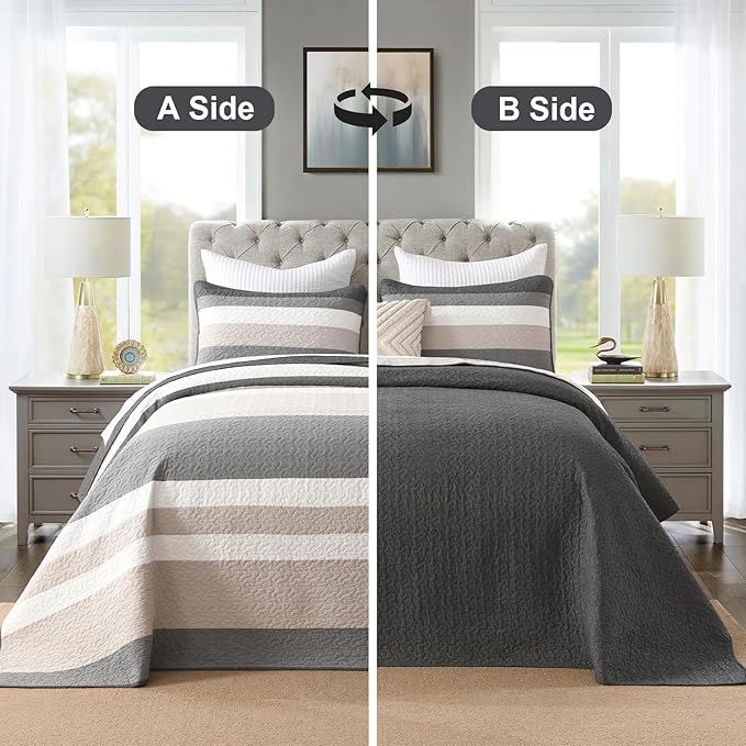 100% Cotton Bedding Set - King - 3 Piece