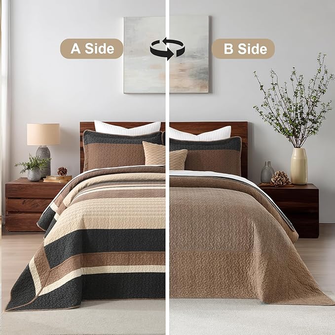 100% Cotton Bedding Set - King - 3 Piece