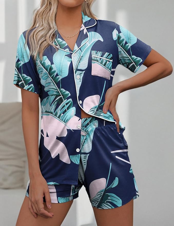 Women's Pajama Set - Short Sleeve - 2 Piece