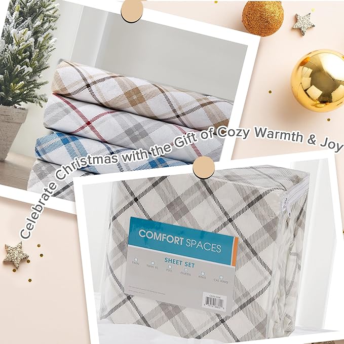Flannel Bed Sheet Set - Queen - 4 Piece