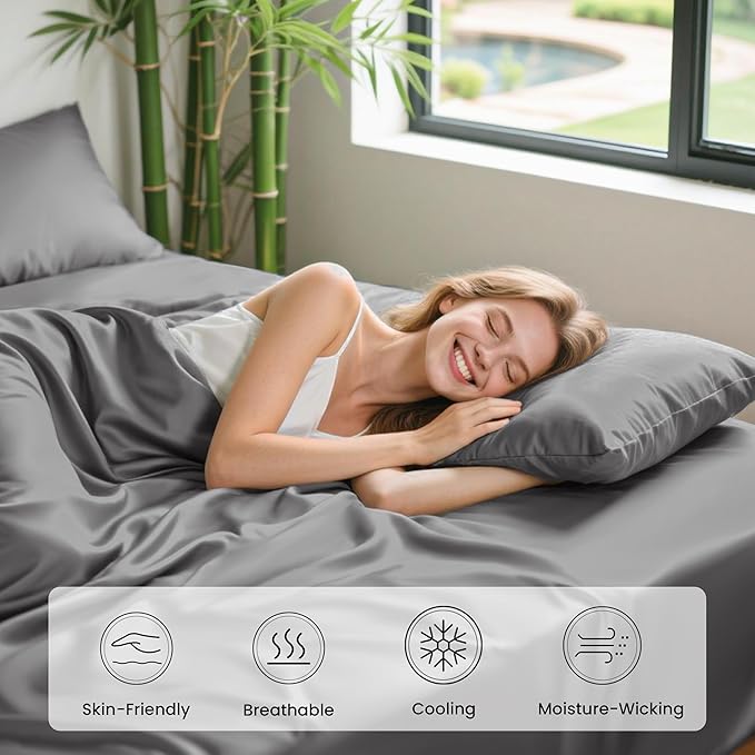 Bamboo Cooling Bed Sheet Set - King - 4 Piece