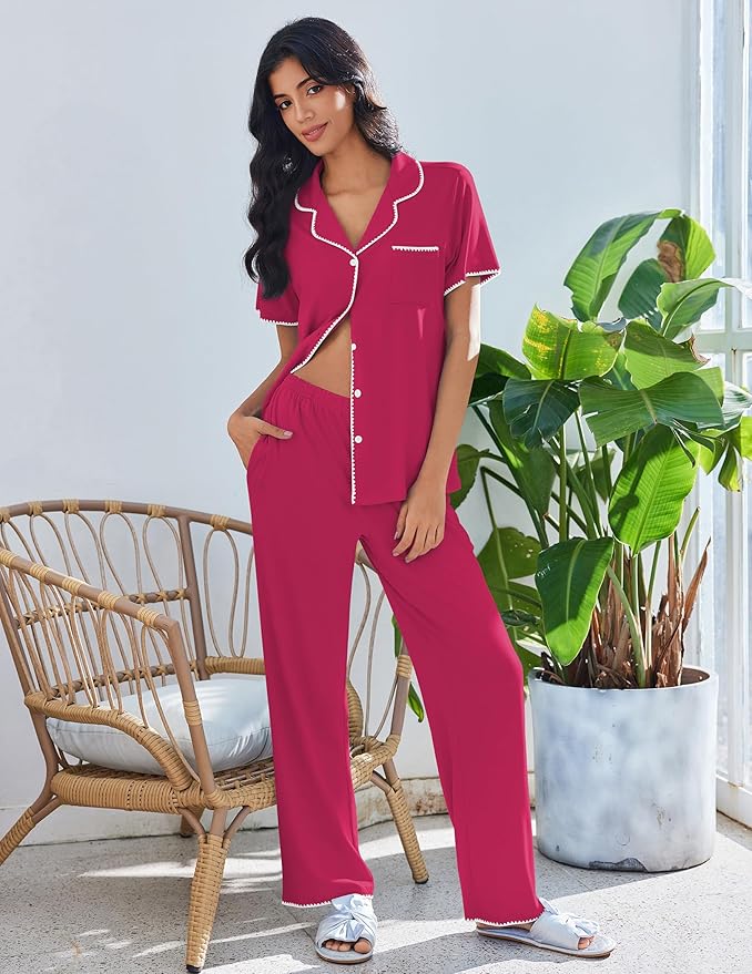 Women's Pajama Set - Short Sleeve - 2 Piece