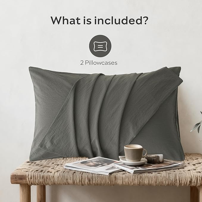 Linen Pillowcase Set - King - 20 x 36 in - 2 Piece