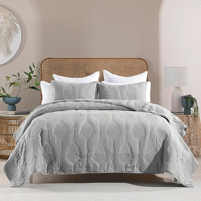 Microfiber Quilt Set - Queen - 3 Piece