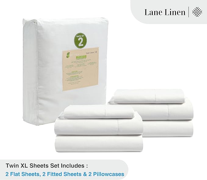 Linen Bed Sheet Set - Twin XL - 2 Pack - 3 Piece
