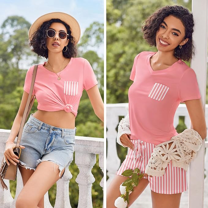 Women's Pajama Set - Short Sleeve - 2 Piece