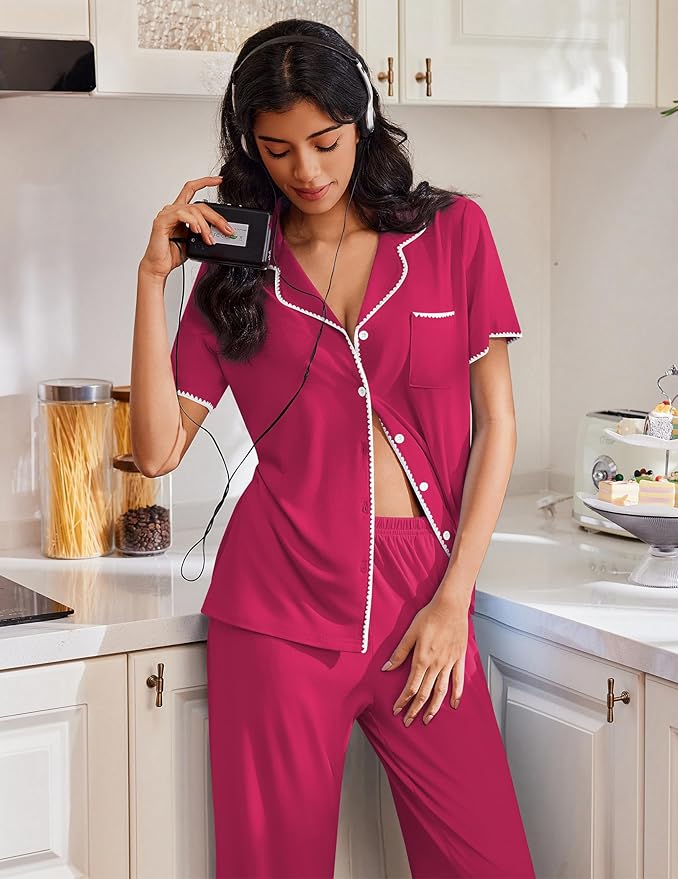 Women's Pajama Set - Short Sleeve - 2 Piece