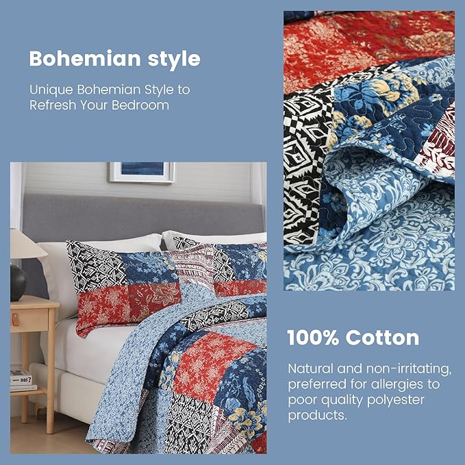 100% Cotton Quilt Set - Queen