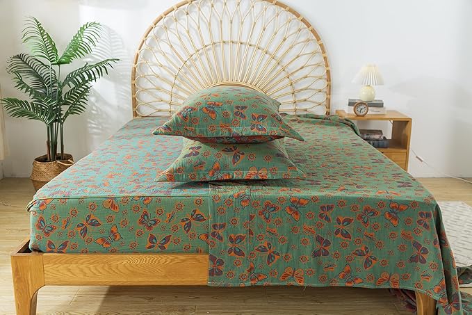 100% Cotton Bed Sheet Set - Queen - 4 Piece