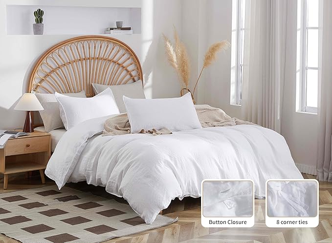 Linen Duvet Cover Set - King - 3 Piece
