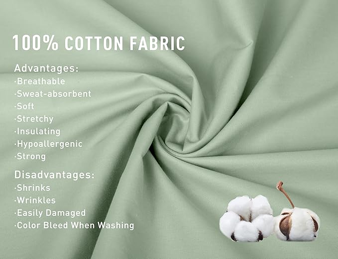 100% Cotton Pillowcase Set - King - 20 x 40 in - 2 Piece