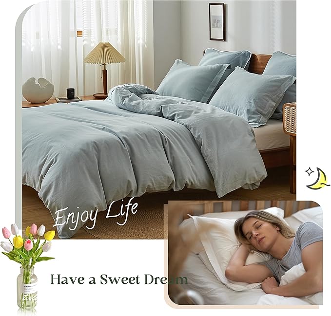 Linen Duvet Cover Set - King - 3 Piece