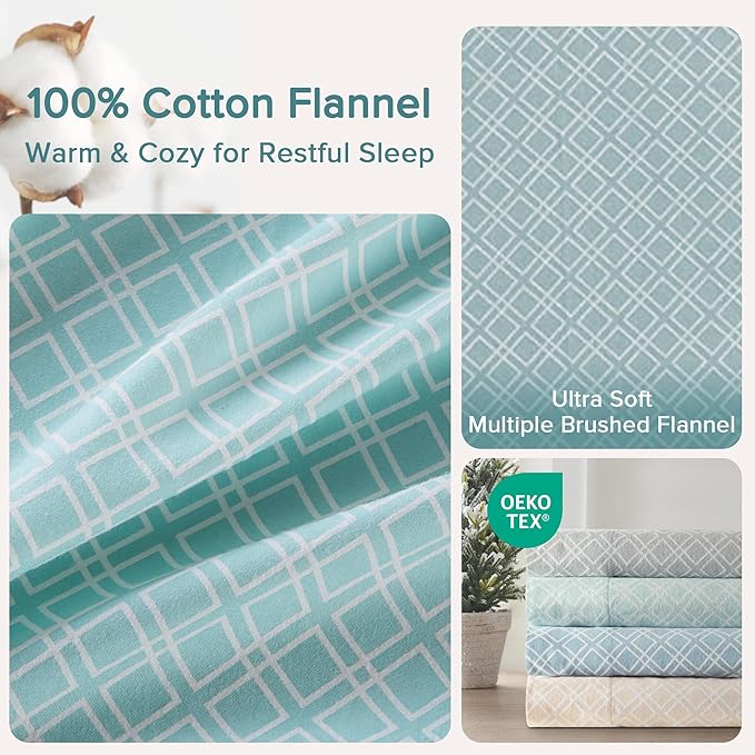 Flannel Bed Sheet Set - Queen - 4 Piece