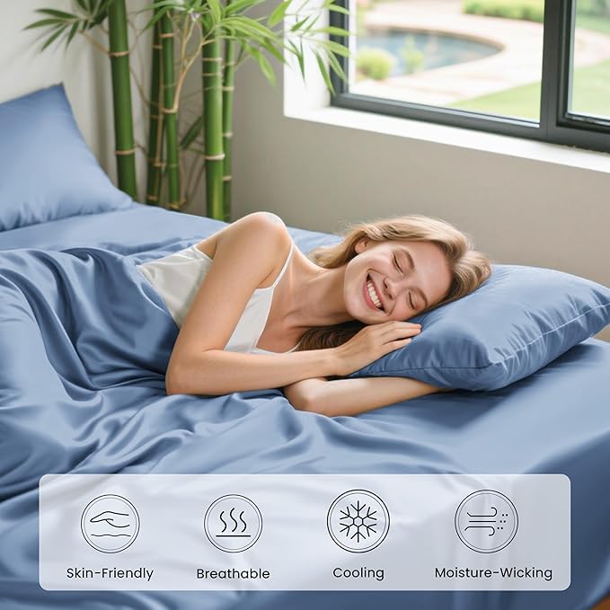 Bamboo Cooling Bed Sheet Set - King - 4 Piece