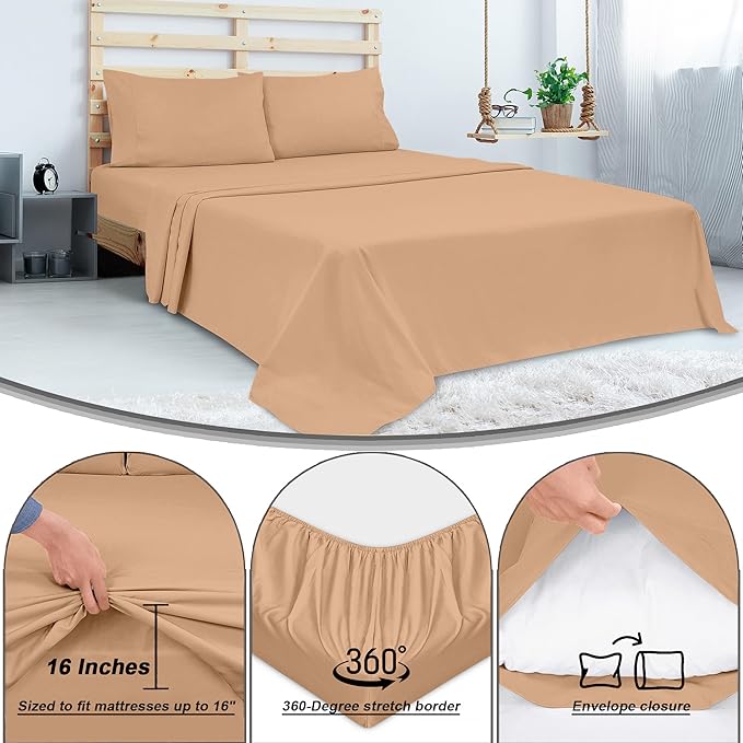 Bed Sheet Set - Queen - 4 Piece
