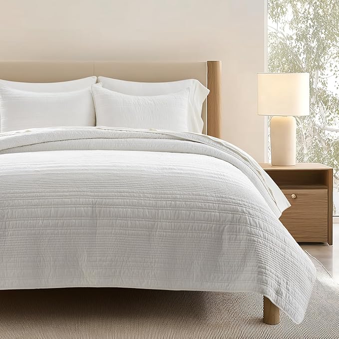 100% Cotton Quilt Set - King - 3 Piece