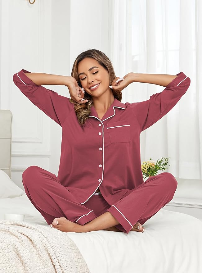 100% Cotton Pants Pajama Set - Long Sleeve - 2 Piece